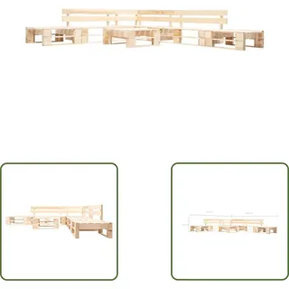 The Living Store 6-tlg. Paletten-Lounge-Set Holz Natur - Braun
