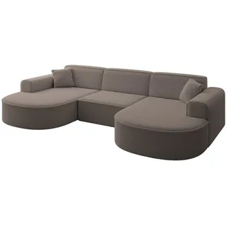 altdecor Eckcouch Samt 3-Sitzer Braun