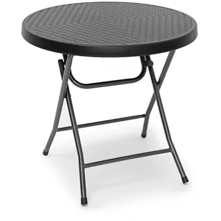 Relaxdays Gartentisch Ø 80 x 74 cm Schwarz