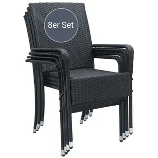 Juskys Yoro Stapelstuhl 8 St.  schwarz