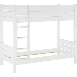 Etagenbett für Erwachsene wählbares Zubehör 80x200 weiß Nische 100 teilbar V-60.16-08WT100Rollrost und Matratze inkl. - Weiß