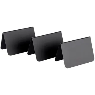 APS 12 10er-Set Tischaufsteller, Tischschilder, Beschriftungsschilder, 10,5 x 6 cm, Höhe 6,5 cm, abgerundete Ecken, PVC, schwarz