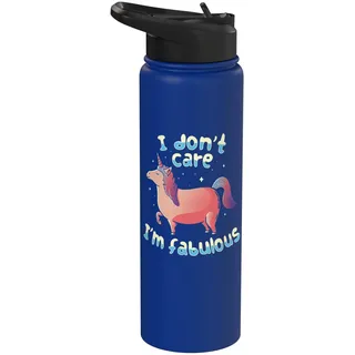Lustiges, selbstbewusstes rosa Einhorn, TFS, egal, ich bin fabelhaft Stainless Steel Insulated Water Bottle