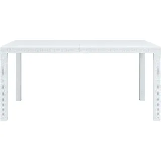 vidaXL Gartentisch Weiß 150x90x72 cm Kunststoff Rattan-Optik - Weiß