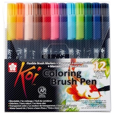 Sakura Koi Coloring Brush Pens 12er-Set, 12 Pinselstifte im Etui