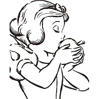 Komar Bild »Snow White Apple Bite - white« Disney 1 Stk. tlg. Wandbild zur Dekoration im Kinderzimmer - ohne Rahmen, schwarz