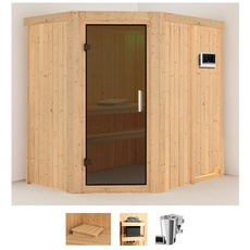 Bild von Sauna »Swantje«, (Set), 3,6-kW-Bio-Plug & Play Ofen mit externer Steuerung beige