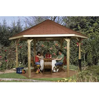 Weka Pavillon 656 4,00 x 4,61 m Braun