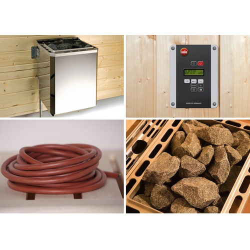 Bild von Sauna »Varberg«, 3 / 7,5 kW-Ofen mit digitaler Steuerung- beige