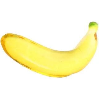 JOINPAYA Kristall Banane Figur, Künstliche Glas Banane Skulptur für Schreibtisch Deko, Gelbe Simulation Frucht Ornament, Mini Briefbeschwerer und Deko Geschenk, 58g