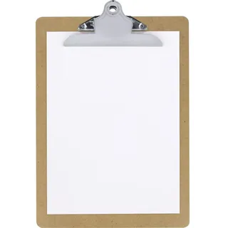 Grafoplás 1550749 Klemmbrett mit Jumbo-Klemme, A4, Holz, abgerundete Kanten