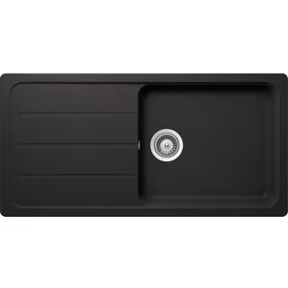 Schock Formhaus D-100L links Einbauspüle Cristalite schwarz Handbetätigung 1000 x 500 mm