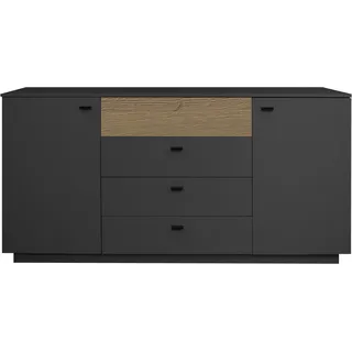 Mäusbacher Sideboard 192 x 92 x 45 cm Anthrazit / Eiche