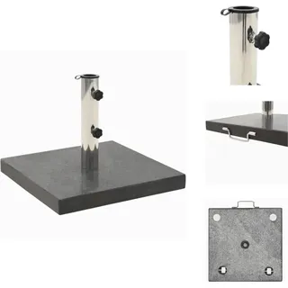 vidaXL Sonnenschirmständer Granit 28,5 kg Quadratisch Schwarz - Sonnenschirmständer - Schwarz