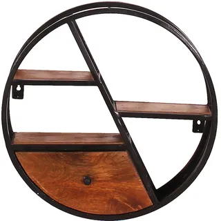 SIT Möbel Panama Wandregal 50 x 13 x 50 cm Antikschwarz / Mango