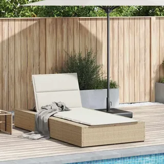vidaXL Sonnenliege mit schwebender Auflage Beige Poly Rattan - Beige