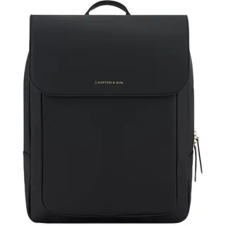 Kapten & Son Rucksack Tromso All Black 9 L | Rucksack Damen & Herren Schwarz | Tagesrucksack mit 14" Laptopfach | Backpack ideal für Uni, City, Arbeit, Reisen