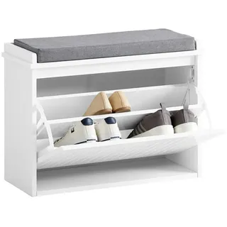 SoBuy Schuhschrank Weiß , Holzwerkstoff , 62x46x26 cm , Garderobe, Garderobenbänke, Schuhbänke