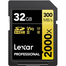 Bild Professional 2000x SD Karte 32GB, SDHC UHS-II Speicherkarte ohne Lesegerät, Bis Zu 300MB/s Lesen, für DSLR, Videokameras in Kinoqualität (LSD2000032G-BNNAG)