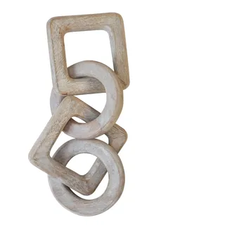 Creative Co-Op Mangoholzkettendekor, weiß gekalkt