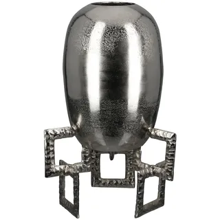 Gilde Vase Rocket", silberfarben, B:25cm H:40cm T:25cm, Aluminium, Vasen, Tischvase
