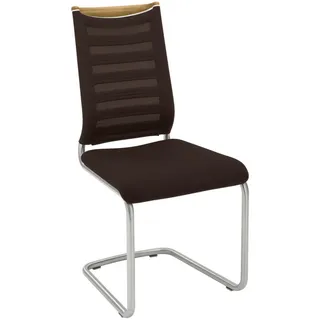 Venjakob Schwingstuhl , Eichefarben, Edelstahlfarben, Dunkelbraun , Holz, Textil , Eiche , Streifen , Rundrohr, C-Form , 47x99x59 cm , Goldenes M, Made in Germany, Dgm, DGM-Emissionslabel , Lederauswahl, Stoffauswahl, Typenauswahl, Gestellauswahl , Esszimmer, Stühle, Schwingstühle