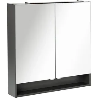 Fackelmann Spiegelschrank Luna Anthrazit 80 cm mit Softclose Türen