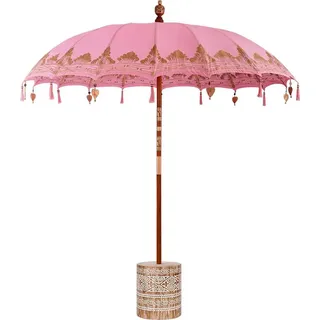 Balinesischer Sonnenschirm mit Sockel Rosa 215 x 215 x 260 cm - Rosa