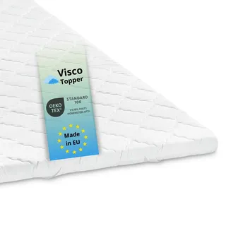 ergonomischer Viscoschaum Topper, 80 x 200 cm, für alle Matratzen, Bodyprotect - Weiß