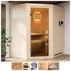 Bild Sauna »Fedder«, 4,5-kW-Bio-Ofen mit ext. Steuerung, beige