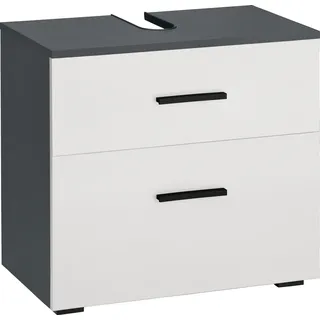 INOSIGN Waschbeckenunterschrank »Skara«, mit Klappe und Schubkasten, schwarze Griffe, Breite 60 cm, Höhe 55 cm