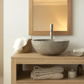 Ibyza - Waschbecken aus Marmor grey ∅ 40 cm