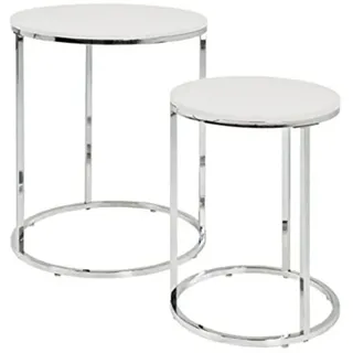 Haku-Möbel HAKU Möbel Beistelltische-Set rund MDF-Platte weiß, 1 Set