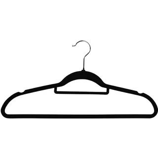 KESPER | Kleiderbügel - 25er Pack, Material: Kunststoff (ABS) mit Anti-Rutsch-Beflockung, Maße: 44,5 cm breit, Farbe: Schwarz | 16645