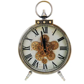 Kremers-Schatzkiste Standuhr Antik mit sichtbar beweglichen Zahnrädern 48cm Uhr Metall Vintage Style - Bunt