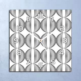 Deko Glasuhr Wanduhr 30x30 Retro Kreise Quarz Küchenuhr Bürouhr - Grün