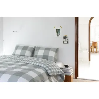 Walra Baumwoll Wende Bettwäsche Portland kariert Karo Jade 135x200 cm - Grün