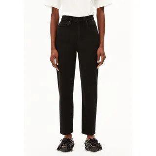 MAIRAA HIGH WAIST MOM JEANS | recycelter Baumwoll Mix Comfort Stretch - schwarz (27-32)
