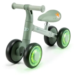 Kinderkraft Cutie Flash Laufrad, Lernlaufrad, Kinderlaufrad, Lauflernrad ohne Pedale, Räder mit LED-Lichtern, Modernes Design, Sichere Konstruktion, für Kinder ab 1 Jahr, Grün