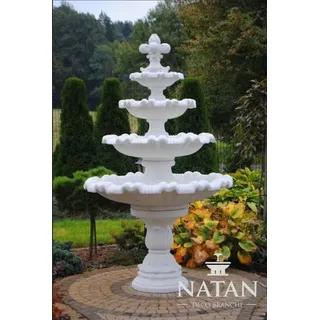 Springbrunnen Garten Teich Brunnen 224cm Steinbrunnen Gartenbrunnen Fontaine Neu - Weiß