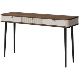 Feldmann-Wohnen Konsolentisch Marly Kaschmir / Walnuss 130 / 40 / 82cm , Beige, Braun , Holz , Rechteckig,Rechteckig , 130x82x40 cm , Wohnzimmer, Wohnzimmertische, Konsolentische