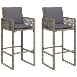 vidaXL Garten-Barhocker mit Kissen 58 x 100 x 118 cm grau 2 St.