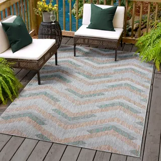 Sanat Teppich »Melissa 8004« rechteckig 10 mm Höhe Kurzflor, In -und Outdoor geeignet, Wohnzimmer, grau