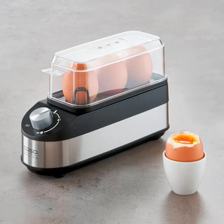 Caso Design Eierkocher , Schwarz, Edelstahlfarben, Transparent , 7.5x13.5x21.5 cm , Ce , Küchengeräte, Sonstige Küchengeräte