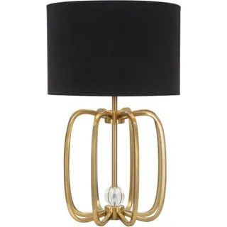 Nachttischlampe mit goldenem Gestell, Ø 38 cm - Schwarz, Gold