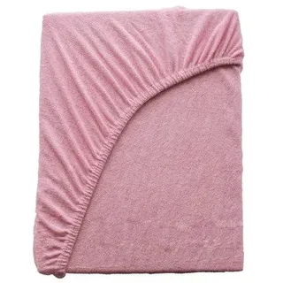 Kinzler C-10046/10 Mikrofaser Frottee Spannbetttuch Uni, 140-160x200 cm, rosa