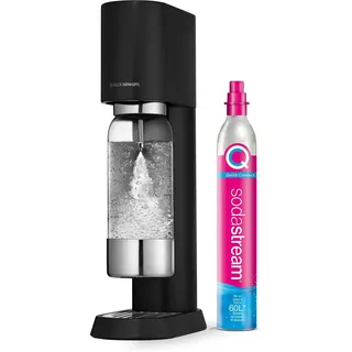 Sodastream Wassersprudler schwarz + 1 L BPA-freie Kunststoffflasche + Quick Connect CO2-Zylinder
