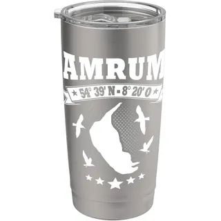 Amrum Koordinaten Souvenir Nordseeküste Inselurlaub Amrum Doppelwandiger Edelstahl-Thermobecher