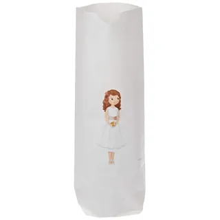 Mopec E917 weiße Papiertüten für Mädchen, Kommunion, kurzes Kleid, 12 x 21 x 5 cm, 25 Stück, mehrfarbig