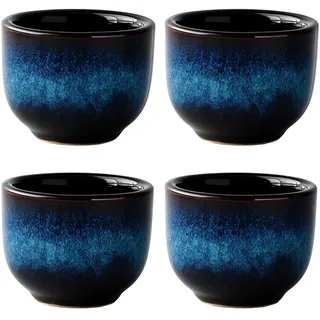 RQcMid Eierbecher Porzellan, Eierbecher Keramik, 4er Set Lustige Eierbecher, Schwarz Matt Eierbecher Glas, Für Frühstückstisch Und Küche, Höhe 3.8 cm Durchmesser 5 cm Fassungsvermögen 20 ml